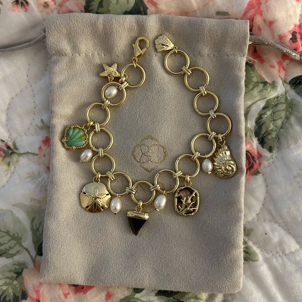 Kendra Scott Brynne Gold Shell Charm Bracelet
